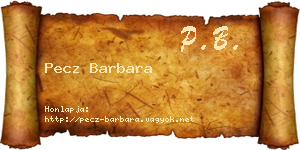 Pecz Barbara névjegykártya