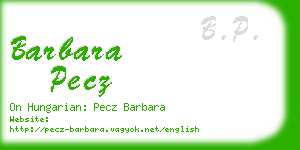 barbara pecz business card